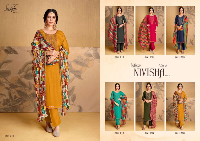 Levisha Nivisha Vol 4 Readymade Designer Rayon Suit Collection
